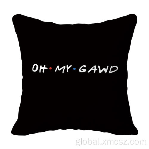 Digital Print Couple Cushion Cover Black Letters Printed Customized Cushion Cover Supplier